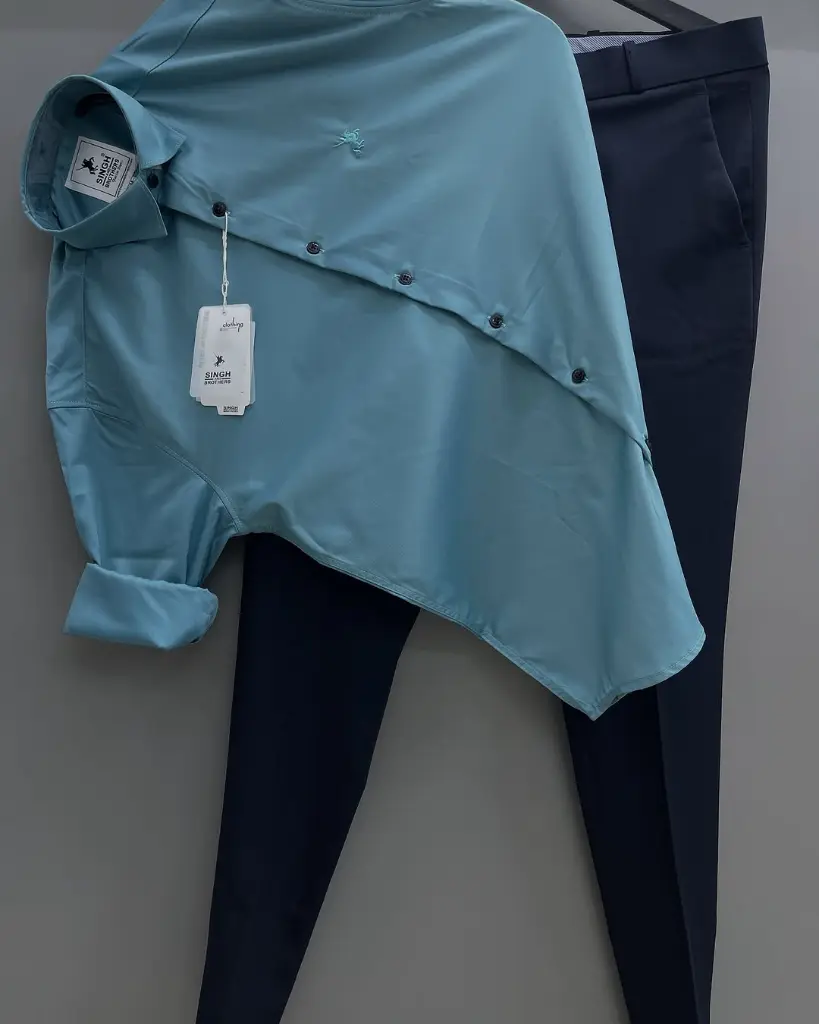 Olsyle.com formal solid shirt pants combo