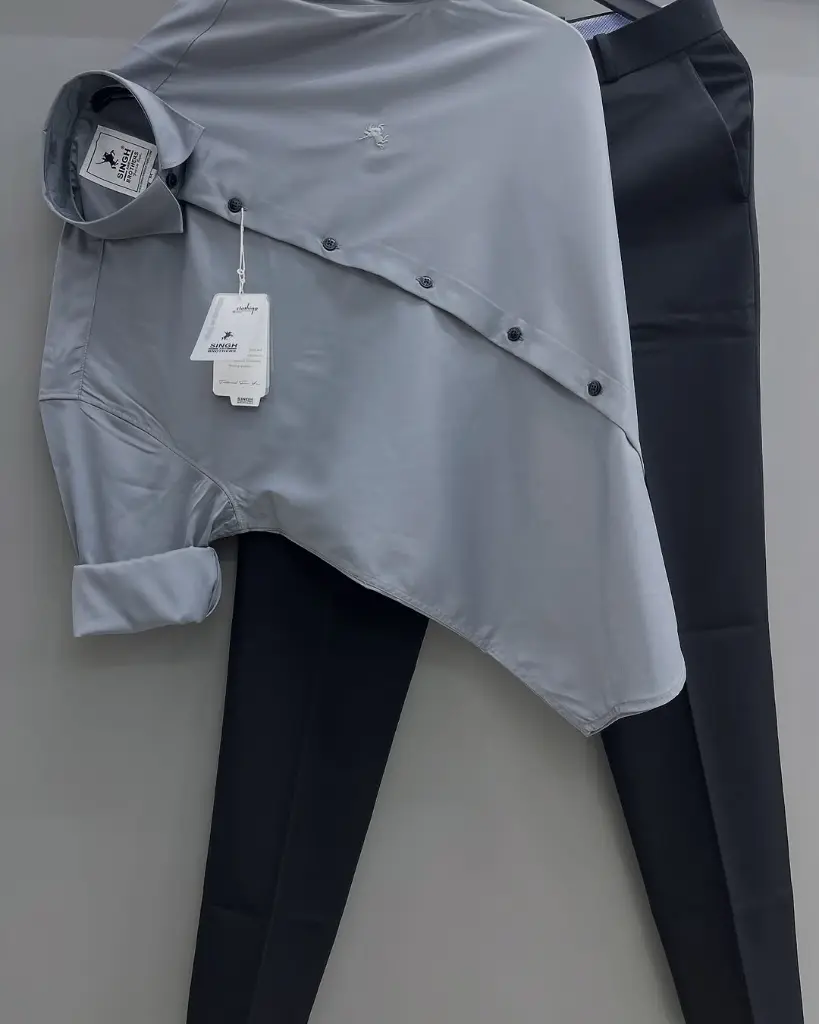 Olsyle.com formal solid shirt pants combo