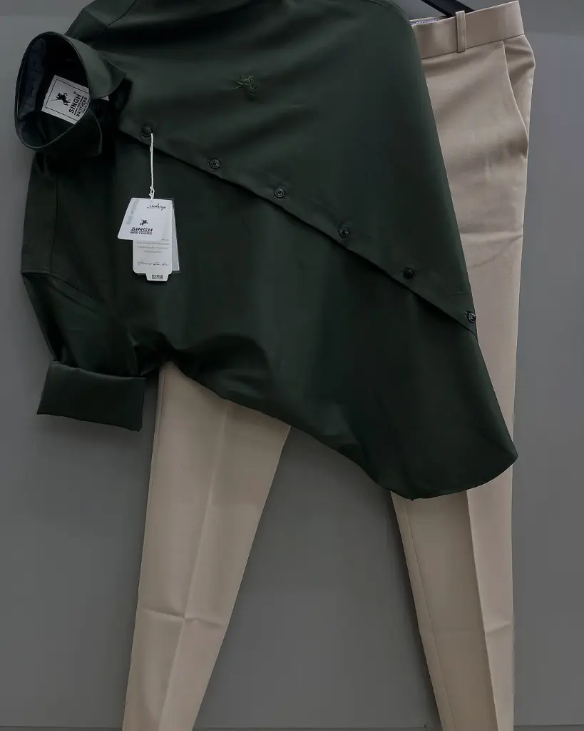 Olsyle.com formal solid shirt pants combo