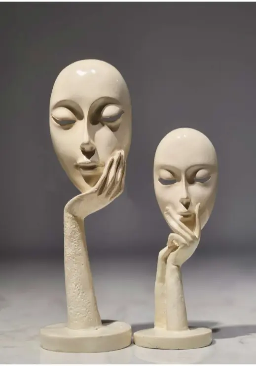 Abstract Face Sculpture Set – Modern Artistic Home Décor