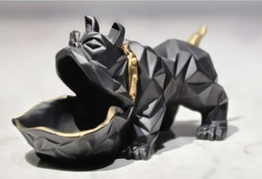 Geometric Bulldog Sculpture Bowl – Modern Luxury Décor