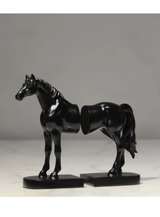 Modern Horse Bookend Sculpture Set – Minimalist Luxury Décor