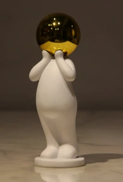 Abstract Gold Sphere Figure Sculpture – Modern Luxury Décor Minimal and thought-provoking