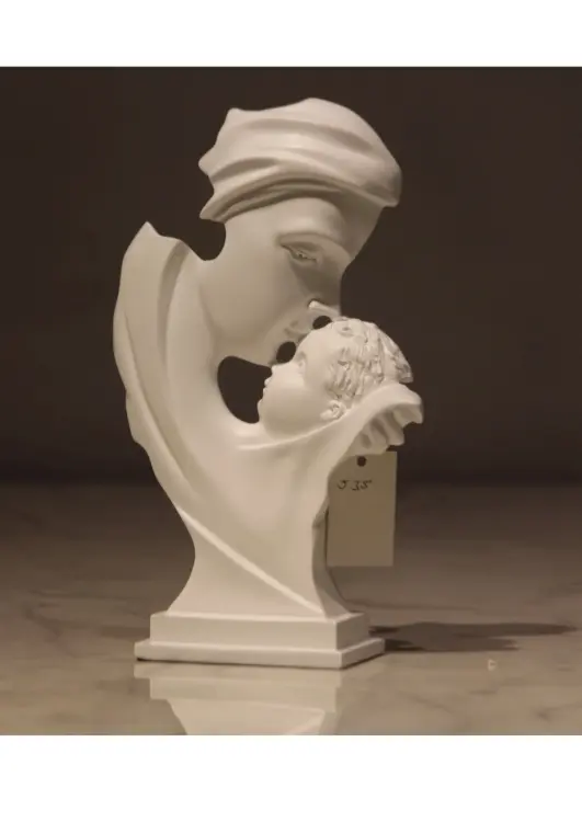 Mother & Child Abstract Sculpture – Modern Minimalist Art Décor
