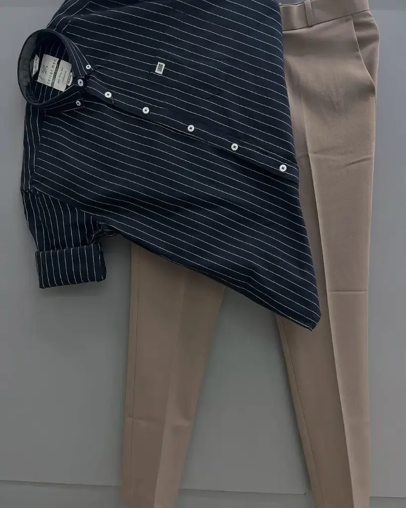 Men’s Pinstripe Shirt & Tailored Trouser Combo – Refined Smartwear